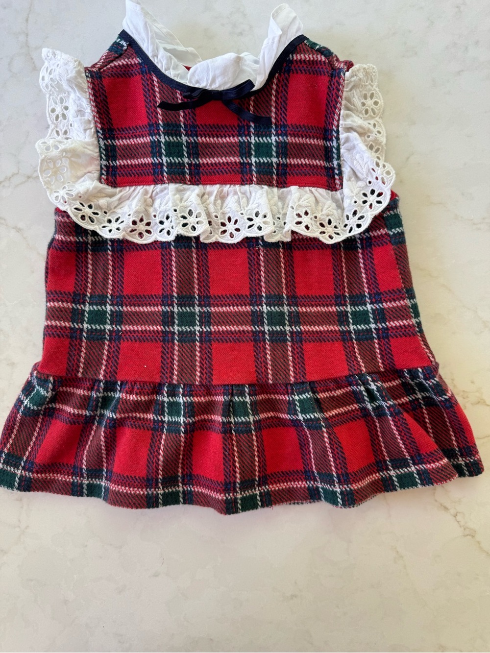 Janie and Jack sz 3T Red Trim Eyelet Accent Dress